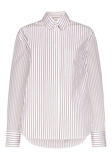 maud oversized shirt woman red and light blue LOULOU DE SAISON | MAUDDARK RED/LIGHT BLUE